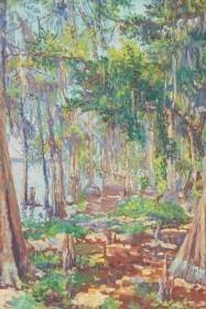 Allen, Anna Elizabeth,  Cypress Trees, St. Johns River, Florida. Oil on board, 24 by 36 inches.