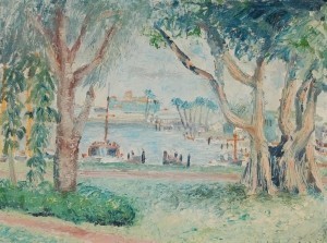 Allen, Anna Elizabeth, The Pier, St. Petersburg, circa 1935. Oil on board, 18 by 24 inches.