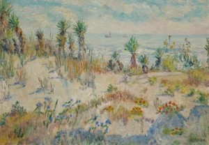 Allen, Anna. Orange City. Sand Dunes, Daytona Beach. Oil on canvas, 14 one half by 20 inches.