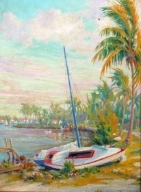 Brandien, Carl. Tarpon Bend, Ft. Lauderdale, 1941. Oil on board, 12 by 16 inches.