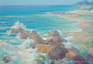 Brandien, Carl. The Jetty, Ft. Lauderdale Beach, Fla. 1953. Oil on board, 5 by 7 inches. (2)