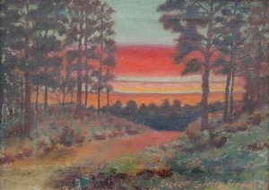 Brown, Everett Currier, Big Tree Road, South Daytona, Fla., Sunrise. Oil on board, 10 by 14 inches. (2)