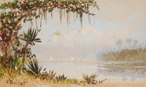 Bullet, Charles. Callousahachie River. Watercolor, 3 by 5 inches.