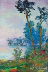 Clinedinst, May Spear. St. Petersburg.  Florida Shore. Oil on board, 5 by 7 inches.