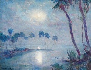 Coe, Theodore. Ballast Point, Tampa. Oil on canvas, 16 bt 20 inches.