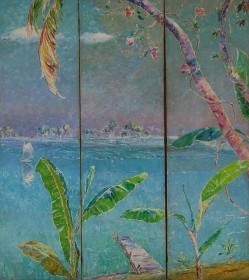 Coe, Theodore. Screen, oil on canvas. 59 by 67 inches.