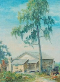 Crofoot, Russel , Siesta Key. Oil on board, 11 three quarter by 15 three quarter inches.