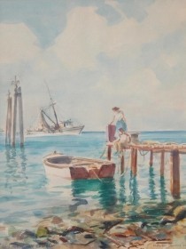 Dennis, Morgan. Key West Afternoon, 1956. Watercolor, 12 by 16 inches.