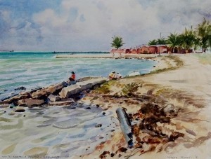 Dennis, Morgan. West Martello Tower, Key West, 1956. Watercolor, 12 by 16 inches.