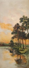 Dunkin, Alice Barton. Oil on board 13 by 29 inches. Signed Mrs. Dunkin, St. Cloud, Fla.