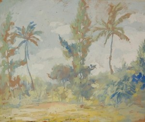 Erb, Daisy. Palm Beach. Gouche, 20 by 24 inches.