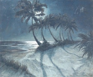 Fischer (Fisher) Urlrick. Palm Beach. Oil on can vas, 30 by 36 inches.