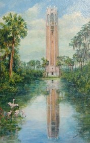 Frank, Elise. Tampa. The Singing Tower at Lake Wales. Oil on board, 10 by 15 inches.
