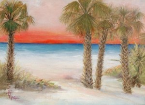 Gage, Susan B. Glow on the Gulf. Oil on board, 18 by 24 inches. Exhibited Clearwater Annual, 1950.