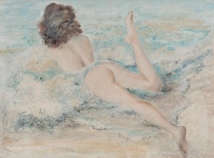 Gideon, Elmo. Miami. By The Seashore. Oil on board, 36 by 48 inches.