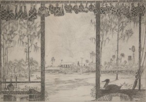 Hagerman, Kent. Glenngarry. Etching, 6 one quarter by 9 inches.
