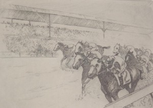Hagerman, Kent. Tropical Turf. Etching, 6 one half by 9 one half inches.