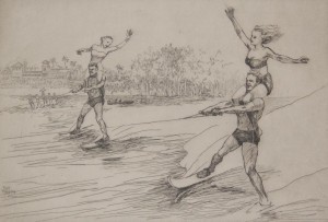 Hagerman, Kent. Winter Show, Florida. Etching, 6 one half by 9 one half inches.