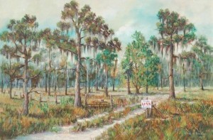 Hawkins, Frank S., St. Petersburg. For Sale Twenty Acres. Oil on canvas, 23 and three quarters by 36 inches.