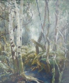 Hilder, Howard, Dade County Hammock. Gouache, 15 and one half by 18 one  half inches.