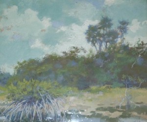 Hilder, Howard. Miami. Gouche, 12 by 14 inches.
