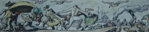 Hill, George Snow. Pirates and Captives 2. Drawing 1 and three quarters by 7 and one half inches.