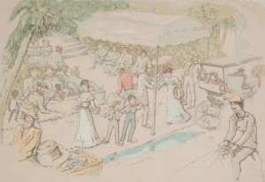 Hill, Polly Knipp. Early St. Petersburg. Colored etching, 13 by 19 inches,  11 of 100.