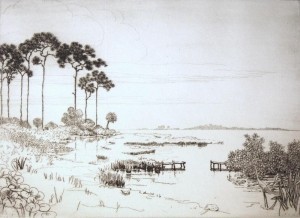 Hill, Polly Knipp. Palm And Pine, etching, 7 34 by 9 14.