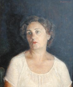 Laessle, Paul. Madame Albertine deBempt Laessle, lived in Miami with her husband sculptor Albert Laessle and her stepson, artist Paul Laessle. Oil on board, 20 by 24 inches.