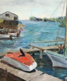 Lock, Laura. Sarasota. Blue Springs. Oil on board, 16 by 19 inches.