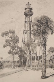 Locke, Walter, R. Anclote Light, Fla. Etching, 8 three eights by 12 and three eighths.