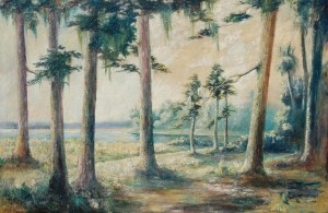 Luke, Anna E., Pines on Palma Sola Bay. Oil on canvan, 24 by 36 inches._