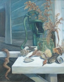 May, Elizabeth Murdoch. Miami. Sanilbel Still Life. Oil on board, 24 by 30 inches.  Best Overall Painting, Miami Art League, October 1952.