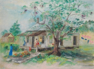 McCollister, Dora G., Sarasota. Oil on canvas board, 12 by 16 inches. Signed on back, Old Town, Sarasota, Fla. 1943. A China Berry Tree.