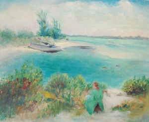 McCollister, Dora G. Sarasota. Oil on canvas board, 20 by 24 inches. Signed in pencil on back, McCollister.