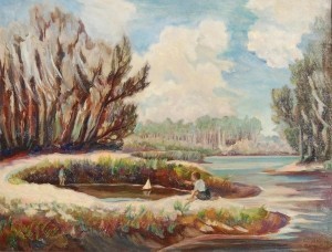 McKelvey, Ralph, Junior Yacht Basin, Clearwater, 1941. Oil on canvas 28 by 36 inches.