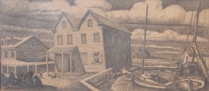 Merrick, George. Coral Gables. Quiet Backwater. Trial proof etching, 5 by 10 one half inches.