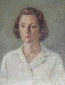 Protas, Helen. Sarasota. Self portrait, Voodo. Oil on board, 22 by 26 inches.