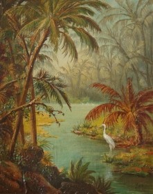 Rochard, Pierre, Sarasota. Oil on leather, 10 58 by 14 14 inches.