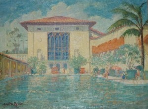 Russell, Walter. Biltmore Hotel Pool, Coral Gables, 1927. Oil on canvas, 30 by 40 inches.