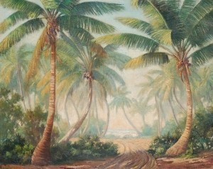 Schick , Paul R. Palm Beach. Palms Along the Sea. Oil on canvas, 24 by 30 inches. Exhibited Society of the Four Arts.