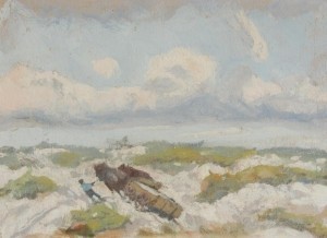 Schubert, Orlando V., Florida or Bust, On to St. Petersburg. Watercolor, 9 by 12 inches.