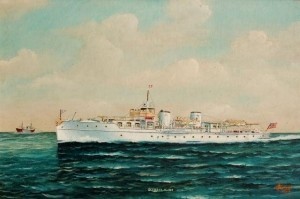 Selby, Joe. Miami. Sybell III, 1955. Oil on board, 11 one half by 17 one half inches.