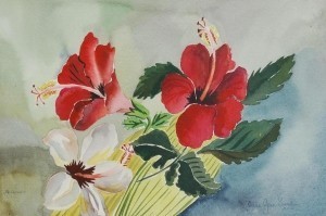 Small, Alice Jean. University of Tampa. Hibiscus. Watercolor, 14 by 21 inches.