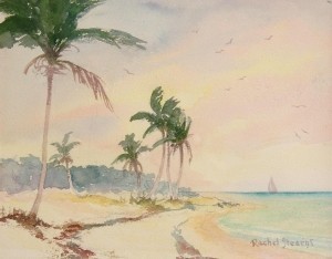 Stearns, Rachel.  Gainesville. Watercolor, 6 one half by 8 inches.