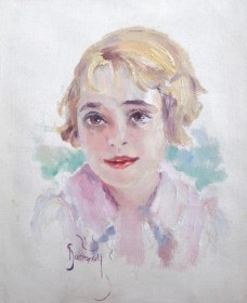 Stockwell, Catherine. Portrait of her daughter. Oil on canvas, 8 by 10 inches.