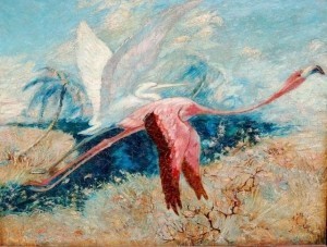 Stoltz, Sam. Orlando. Oil on board, 24 and one quarter by 32 inches.