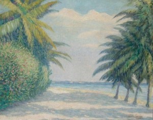 Thurston, Elmer M. Miami Palms, 1922. Oil on canvas, 24 by 30 inches.
