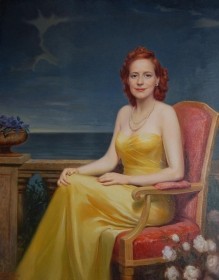 Von Hausen, F. C. The Lady With Red Hair. OIl on canvas, 40 by 50 inches.