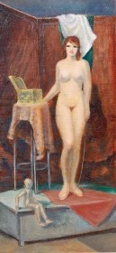 Waid, Everett, Ft Myers. The Puppett.  Oil on board, 8 and three eights by 18 and seven eigths.